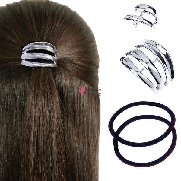 Inel pentru prins parul din metal model DMX01JJ Argintiu